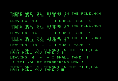 Nim (DJW) Commodore PET Game